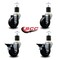 Service Caster 3.5'' Soft Rubber Wheel Swivel 1-7/8'' Expanding Stem Caster Set 2 Brakes, 4PK SCC-EX20S3514-SRS-2-PLB-2-178 - alternate 5